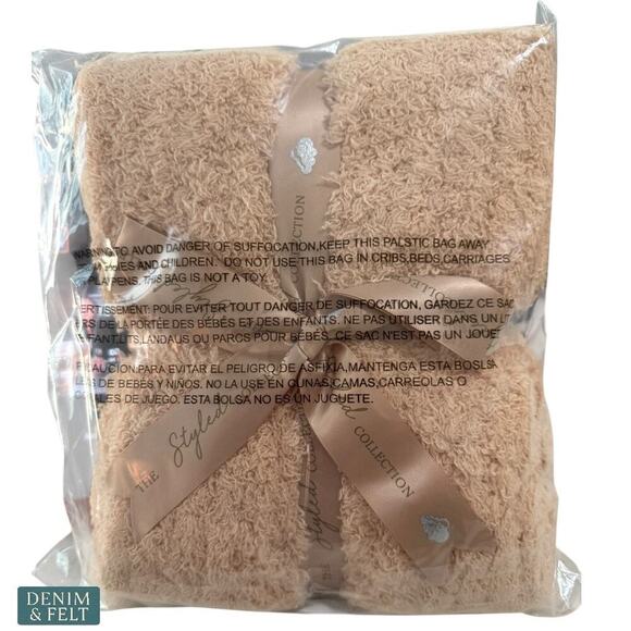 Styled Collection Dreamy Ribbed Buttery Baby Stroller Blanket 22x30 Apricot NEW - Picture 3 of 4